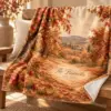 Autumn Orchard Name Personalized Throw Blanket — detail illustrative mockup