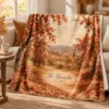 Autumn Orchard Name Personalized Throw Blanket — lifestyle illustrative mockup