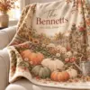 Pumpkin Garden Names Personalized Throw Blanket — detail illustrative mockup