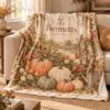 Pumpkin Garden Names Personalized Throw Blanket — lifestyle illustrative mockup
