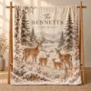 Winter Woodland Family Personalized Throw Blanket — main illustrative mockup