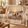 Photo Memory Border Personalized Throw Blanket — lifestyle illustrative mockup