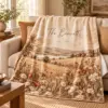 Two Names Meadow Personalized Throw Blanket — lifestyle illustrative mockup