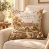 Cinnamon Cottage Name Personalized Pillow — lifestyle illustrative mockup