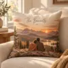 Dusk Mountain Couple Personalized Pillow — lifestyle illustrative mockup