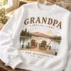 Grandpa Lakeside Lines Personalized Crewneck Sweatshirt — detail illustrative mockup