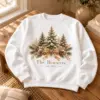 Christmas Pine Patch Personalized Crewneck Sweatshirt — lifestyle illustrative mockup