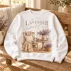 Lavender Quiet Corner Personalized Crewneck Sweatshirt — lifestyle illustrative mockup