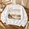 Sunrise Weekend Crew Personalized Crewneck Sweatshirt — lifestyle illustrative mockup